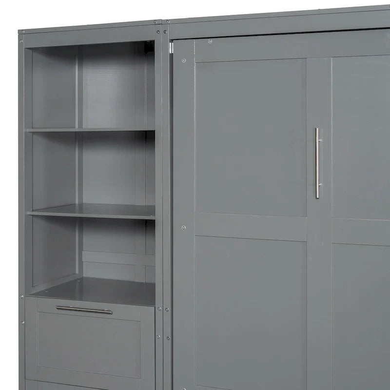 Contemporary Queen Murphy Bed with Integrated Closet and Storage Drawers 19