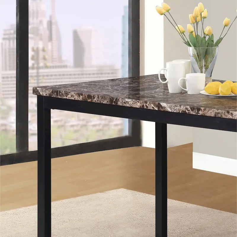 Contemporary 5-Piece Dining Set Featuring Rectangular Table and 4 High-Back Chairs 2