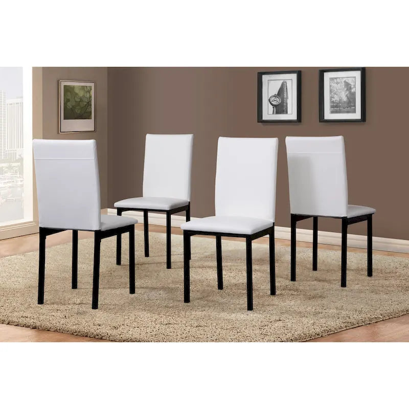 Contemporary 5-Piece Dining Set Featuring Rectangular Table and 4 High-Back Chairs 5