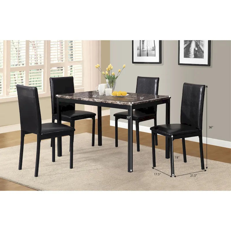 Contemporary 5-Piece Dining Set Featuring Rectangular Table and 4 High-Back Chairs 7