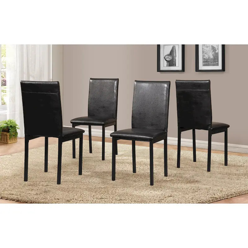 Contemporary 5-Piece Dining Set Featuring Rectangular Table and 4 High-Back Chairs 11