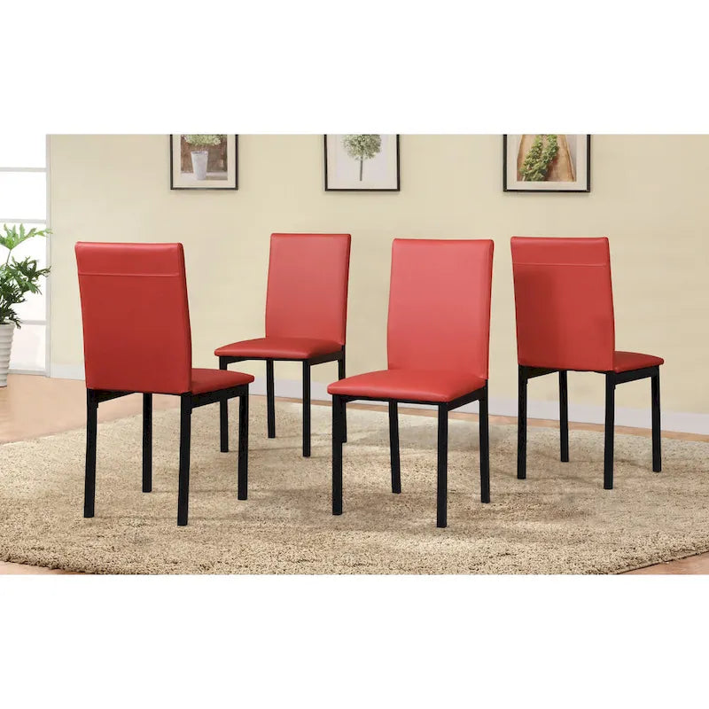 Contemporary 5-Piece Dining Set Featuring Rectangular Table and 4 High-Back Chairs 20