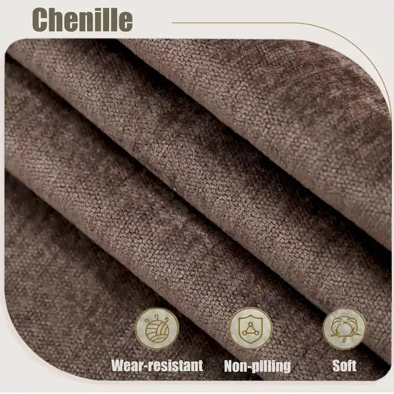 109.5-Inch Chenille L-Shaped Sectional Sofa for 6 with Rivet-Embellished Rolled Armrests, Cushions, and Sturdy Wood Frame 2