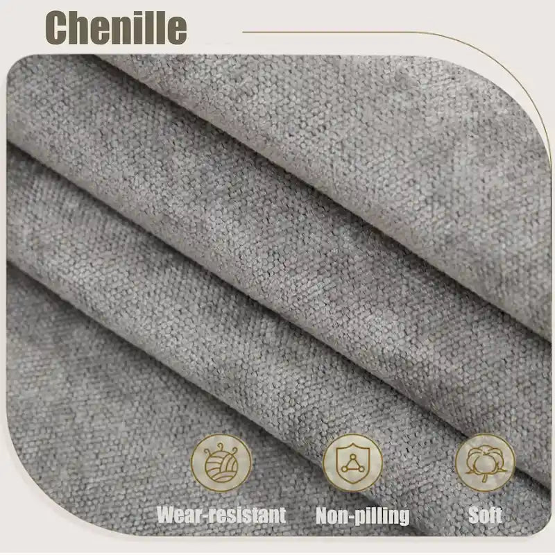 109.5-Inch Chenille L-Shaped Sectional Sofa for 6 with Rivet-Embellished Rolled Armrests, Cushions, and Sturdy Wood Frame 24