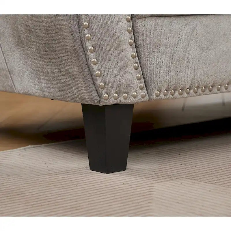 109.5-Inch Chenille L-Shaped Sectional Sofa for 6 with Rivet-Embellished Rolled Armrests, Cushions, and Sturdy Wood Frame 25