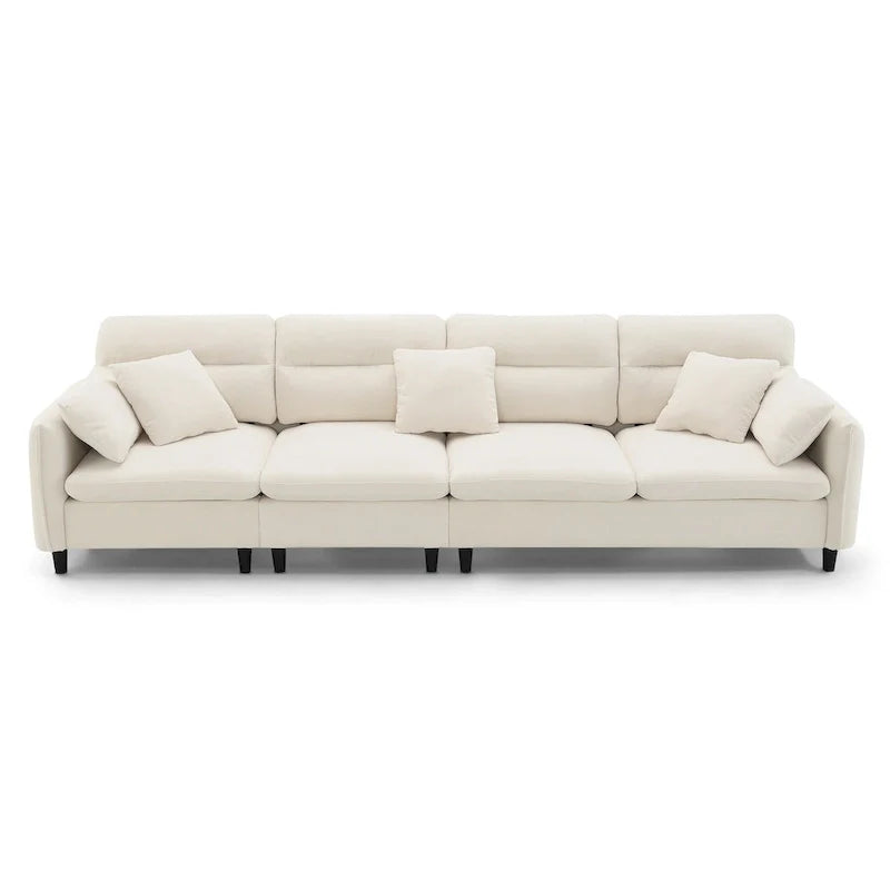 110-Inch L-Shaped 5-Seater Sectional Sofa with Removable Ottoman, Cloud Chenille Fabric, and 5 Cushions 11