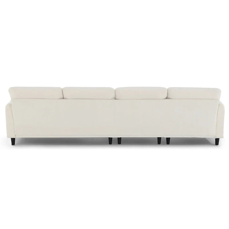 110-Inch L-Shaped 5-Seater Sectional Sofa with Removable Ottoman, Cloud Chenille Fabric, and 5 Cushions 15