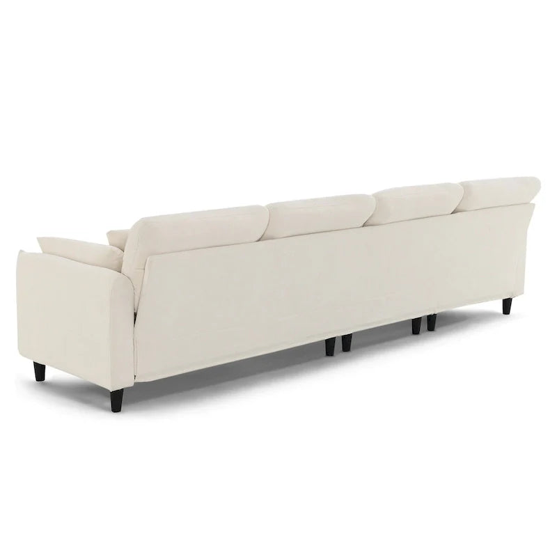 110-Inch L-Shaped 5-Seater Sectional Sofa with Removable Ottoman, Cloud Chenille Fabric, and 5 Cushions 16