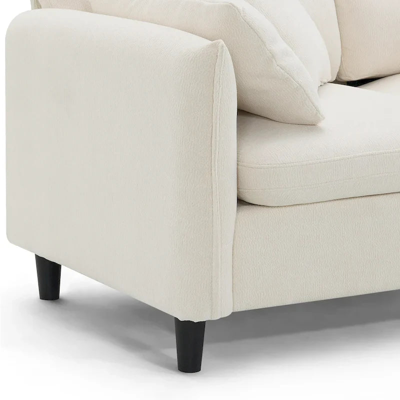 110-Inch L-Shaped 5-Seater Sectional Sofa with Removable Ottoman, Cloud Chenille Fabric, and 5 Cushions 19