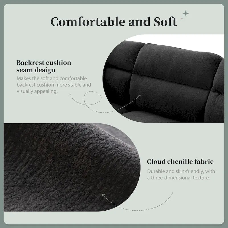 110-Inch L-Shaped 5-Seater Sectional Sofa with Removable Ottoman, Cloud Chenille Fabric, and 5 Cushions 25