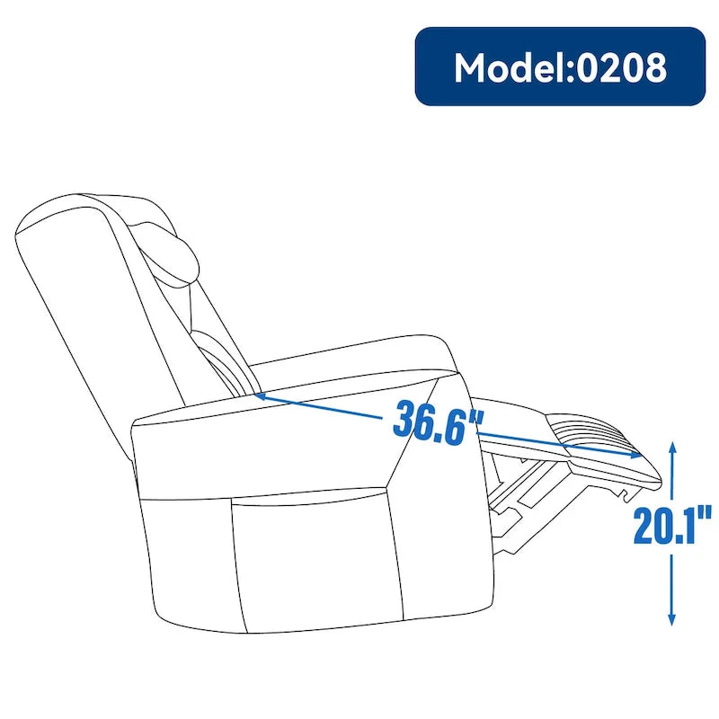 Beige Power Recliner Chair with 270° Swivel, Rocking Function, Lumbar & Neck Support Pillow, USB and Type-C Charging Ports 9