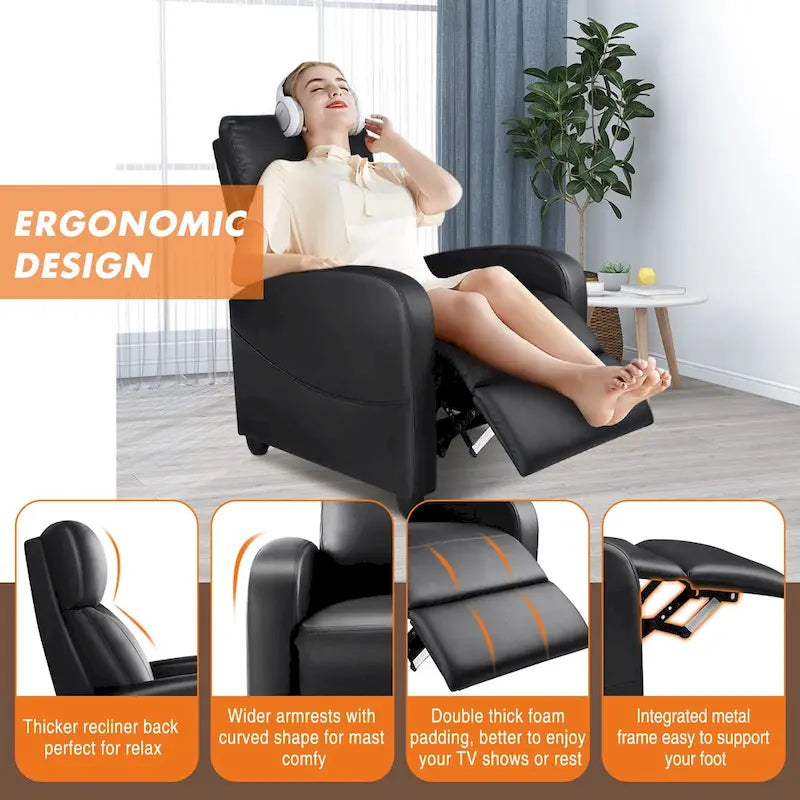 Versatile Recliner Chair with 8 Massage Settings and Lumbar Support for Ultimate Relaxation and Home Theater Experience 6