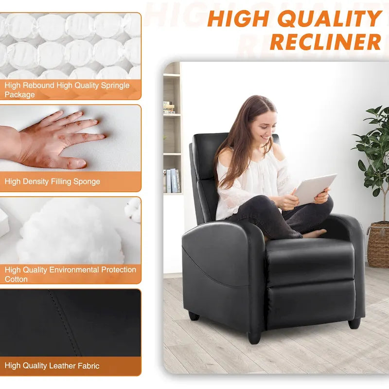Versatile Recliner Chair with 8 Massage Settings and Lumbar Support for Ultimate Relaxation and Home Theater Experience 7