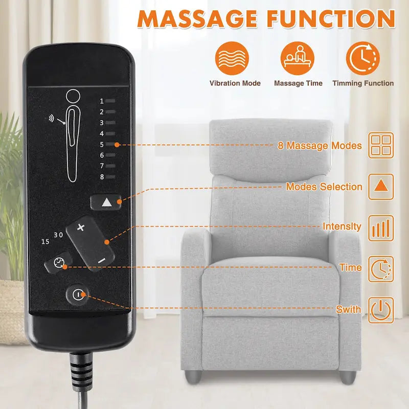 Versatile Recliner Chair with 8 Massage Settings and Lumbar Support for Ultimate Relaxation and Home Theater Experience 9