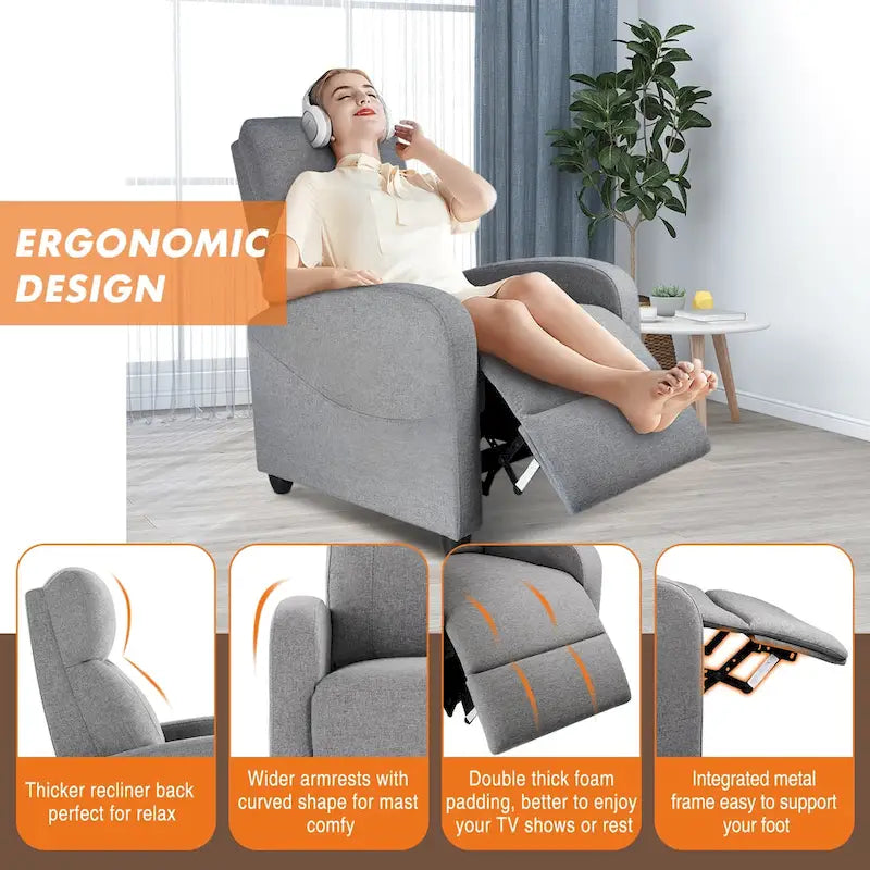 Versatile Recliner Chair with 8 Massage Settings and Lumbar Support for Ultimate Relaxation and Home Theater Experience 13
