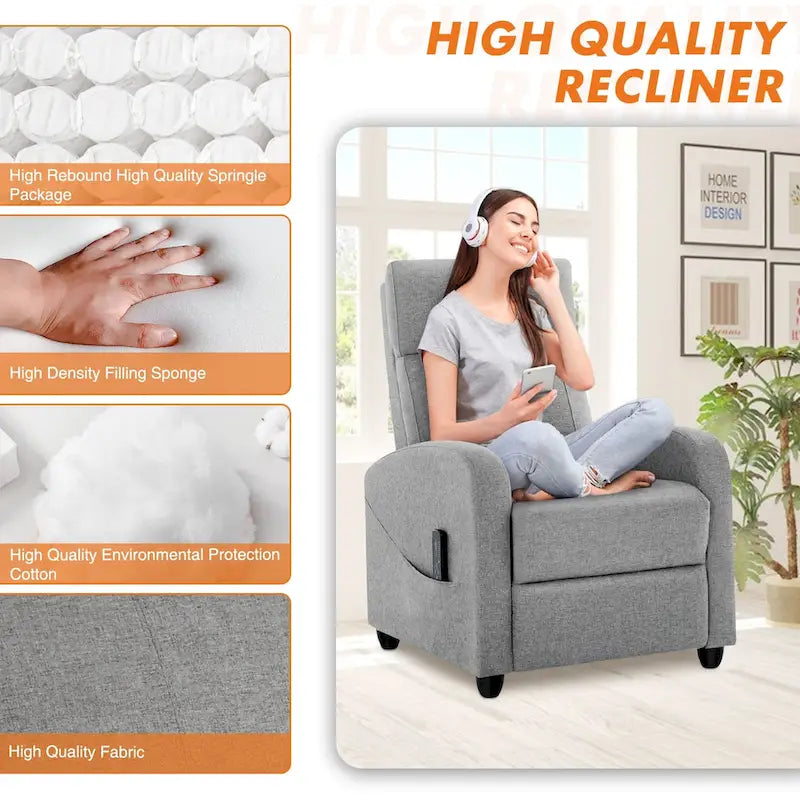 Versatile Recliner Chair with 8 Massage Settings and Lumbar Support for Ultimate Relaxation and Home Theater Experience 14