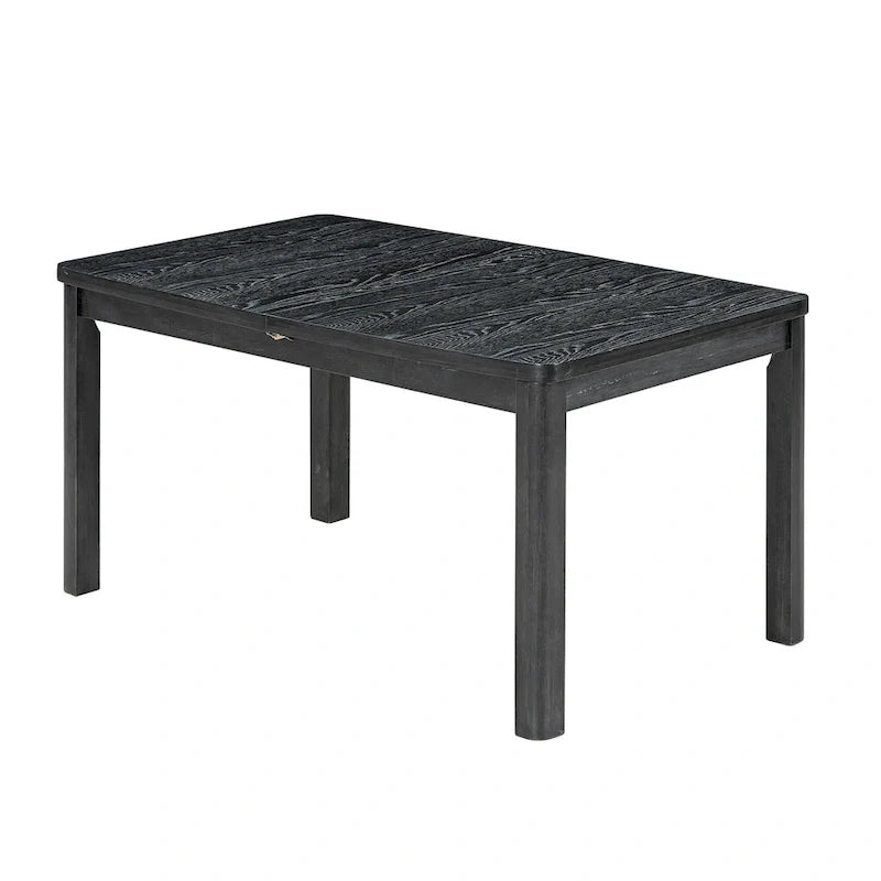 7-Piece Extendable Wooden Dining Table Set in Black and Gray with 6 Chairs 11