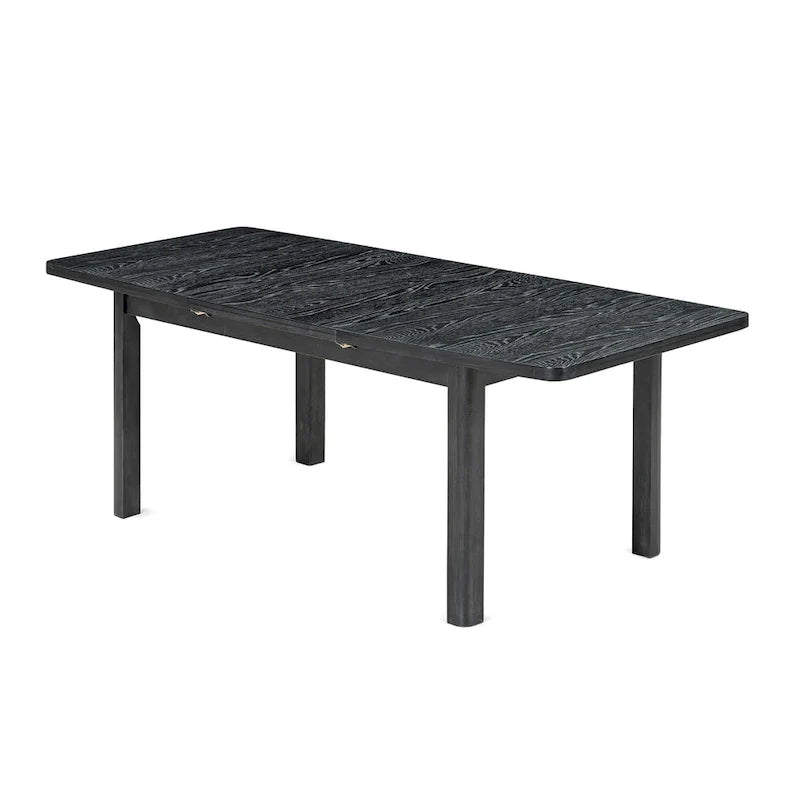 7-Piece Extendable Wooden Dining Table Set in Black and Gray with 6 Chairs 13