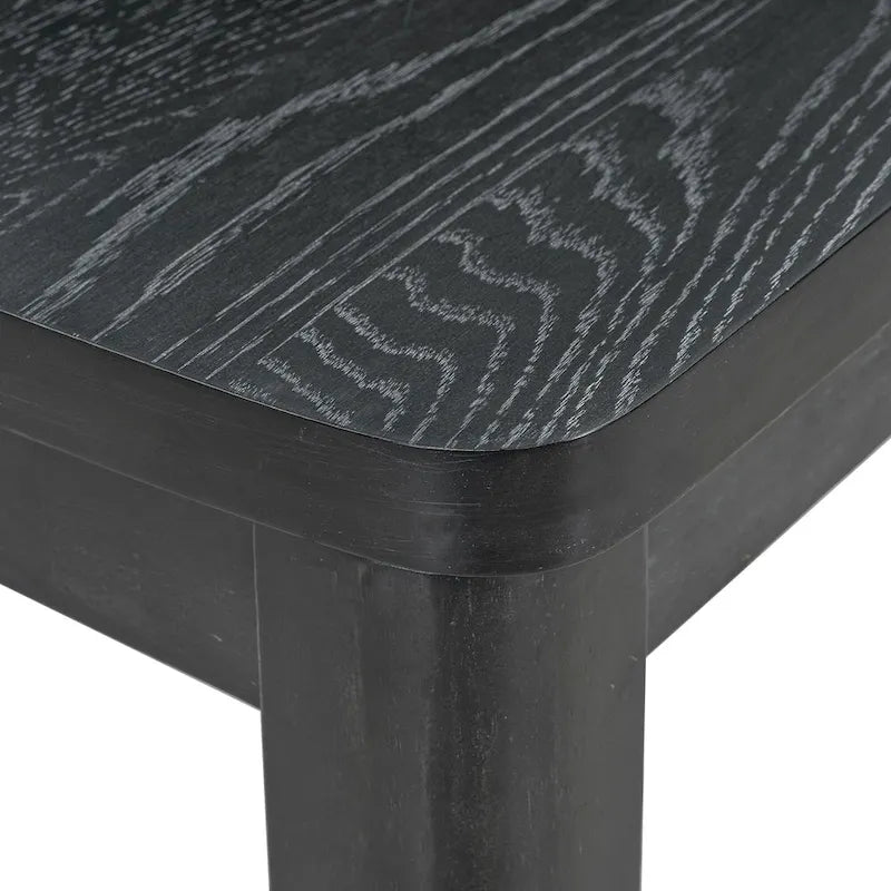 7-Piece Extendable Wooden Dining Table Set in Black and Gray with 6 Chairs 16