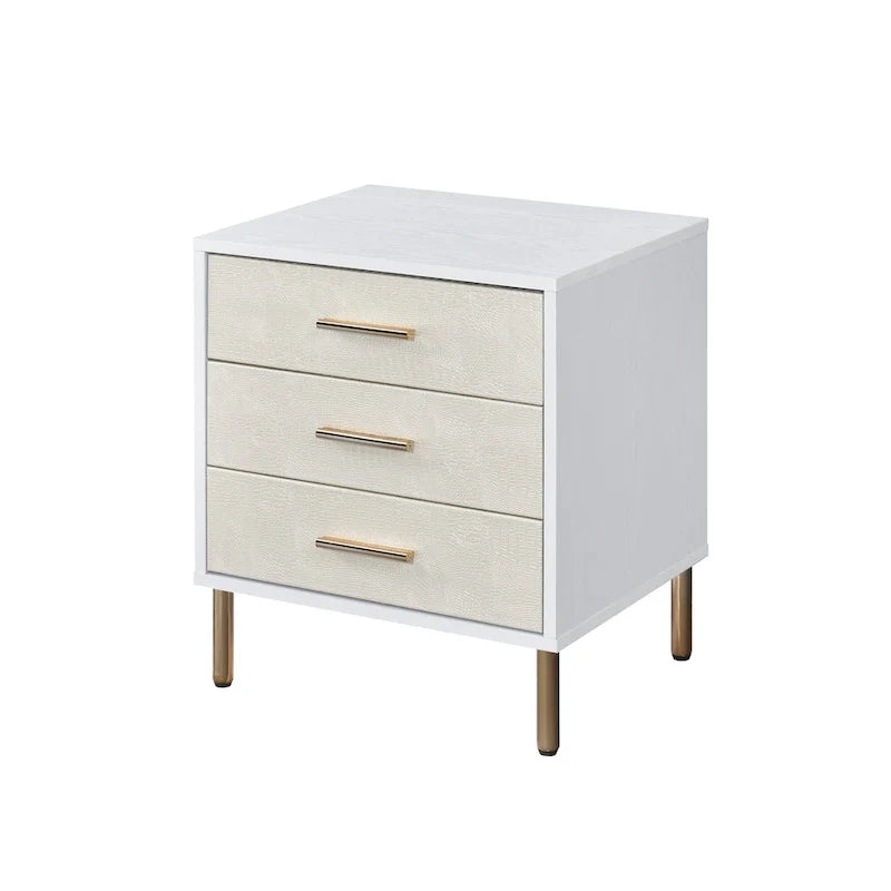 Solid Wood 3-Drawer Bachelors Chest - Stylish Storage Cabinet with Wooden Handles for Bedroom and Living Room 1