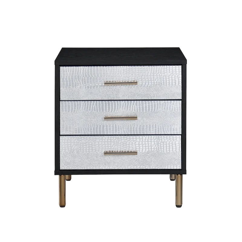 Solid Wood 3-Drawer Bachelors Chest - Stylish Storage Cabinet with Wooden Handles for Bedroom and Living Room 3