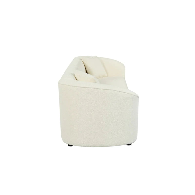 87.5 Boucle Curved 3-Seater Sofa with Sculptural Ergonomics 6