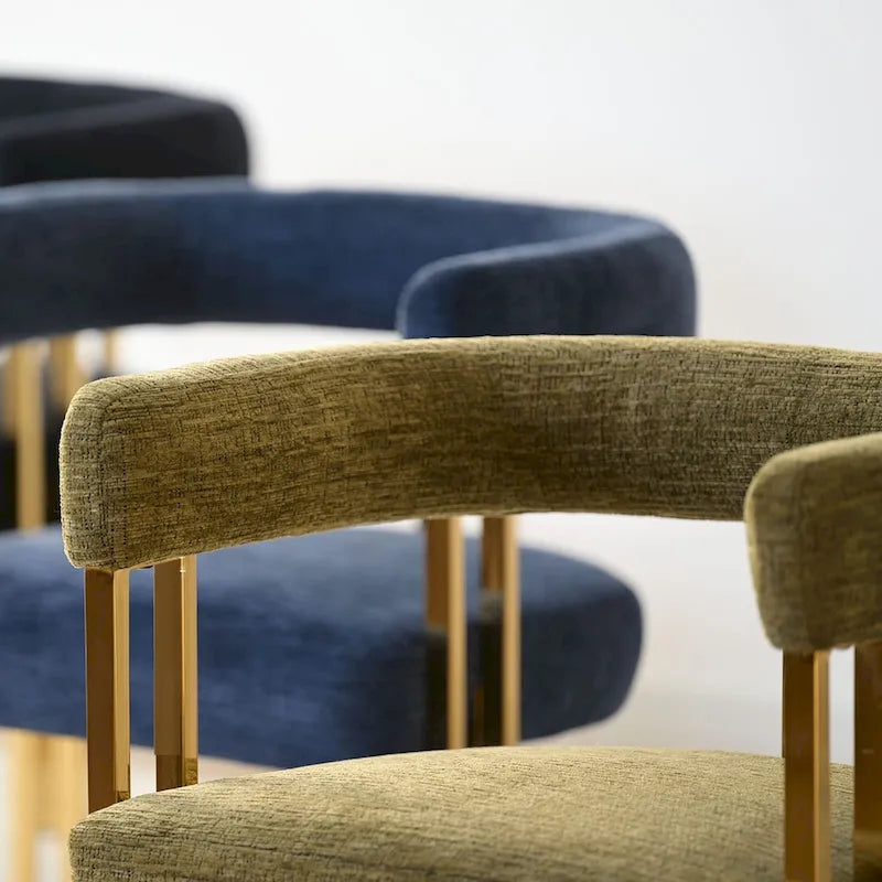 Set of 2 Chenille Upholstered Armchairs 5