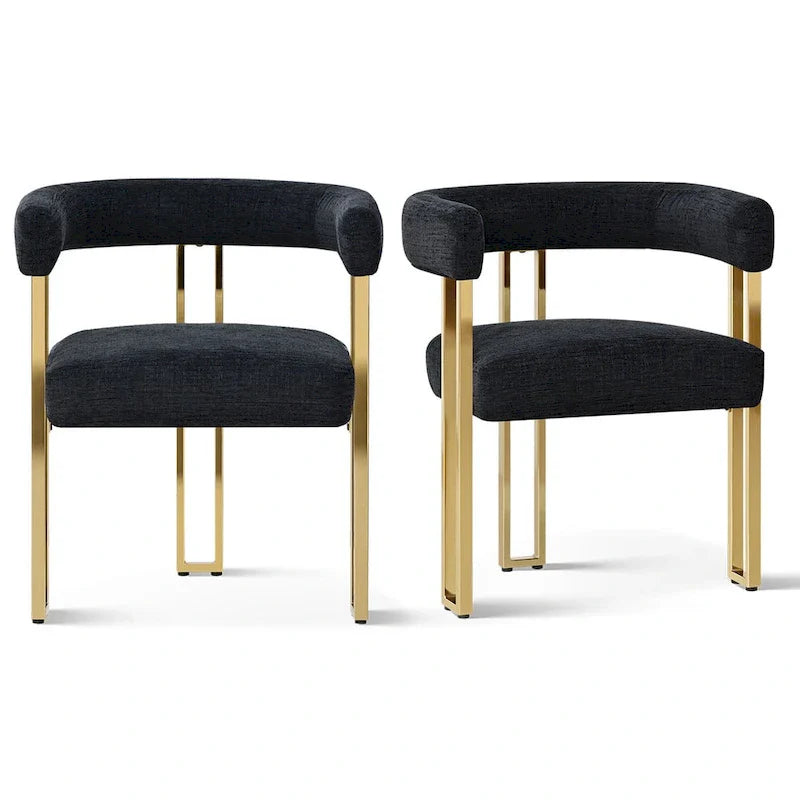 Set of 2 Chenille Upholstered Armchairs 25