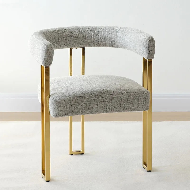 Set of 2 Chenille Upholstered Armchairs 30