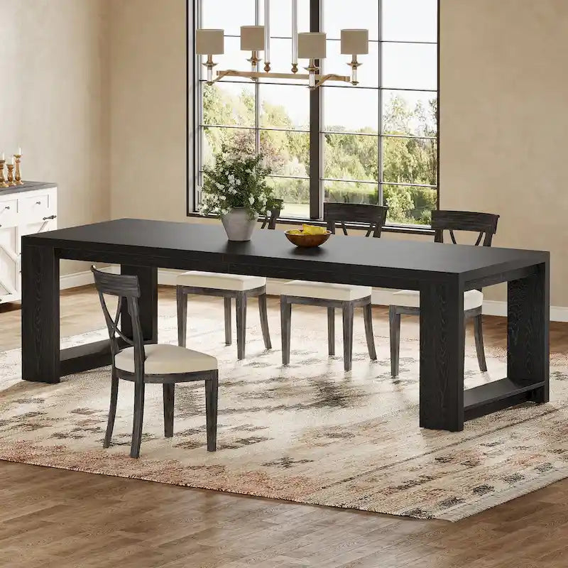 86.61-Inch Extra Long Wooden Dining Table for 6 to 8 People 1
