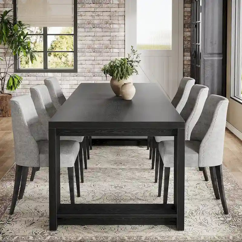 86.61-Inch Extra Long Wooden Dining Table for 6 to 8 People 2