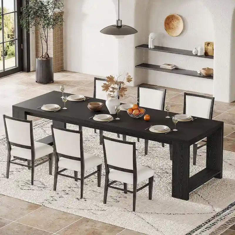 86.61-Inch Extra Long Wooden Dining Table for 6 to 8 People 3