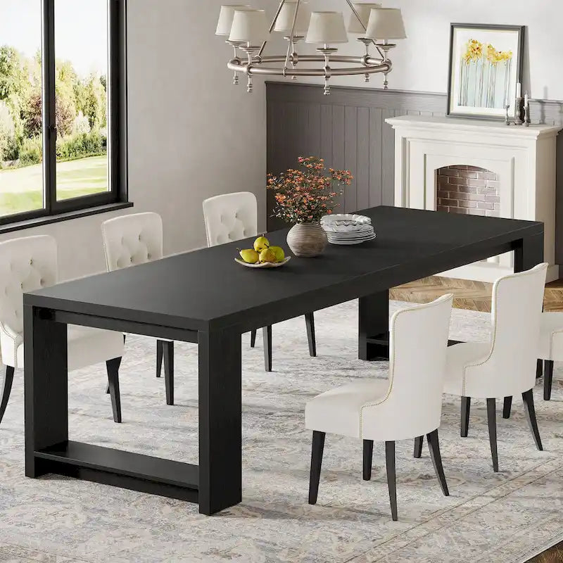 86.61-Inch Extra Long Wooden Dining Table for 6 to 8 People 4