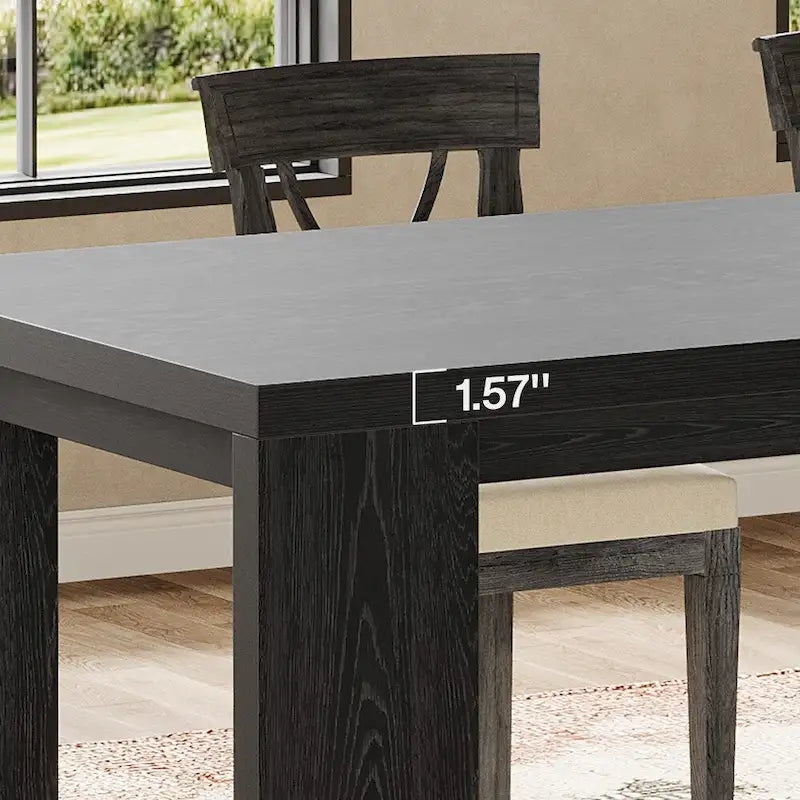86.61-Inch Extra Long Wooden Dining Table for 6 to 8 People 6