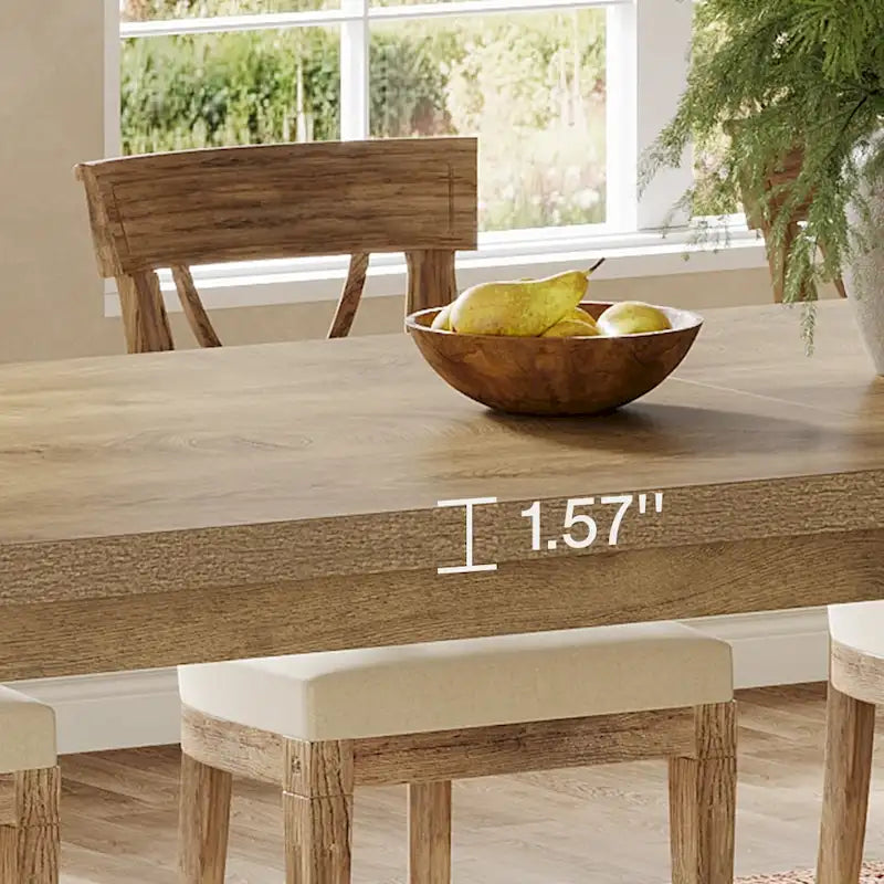 86.61-Inch Extra Long Wooden Dining Table for 6 to 8 People 16