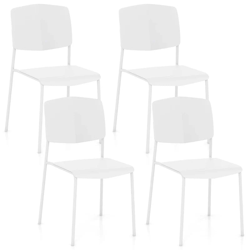 Set of 4 Stackable Dining Chairs with Ergonomic Backrest and Spacious Seat by Gymax 20