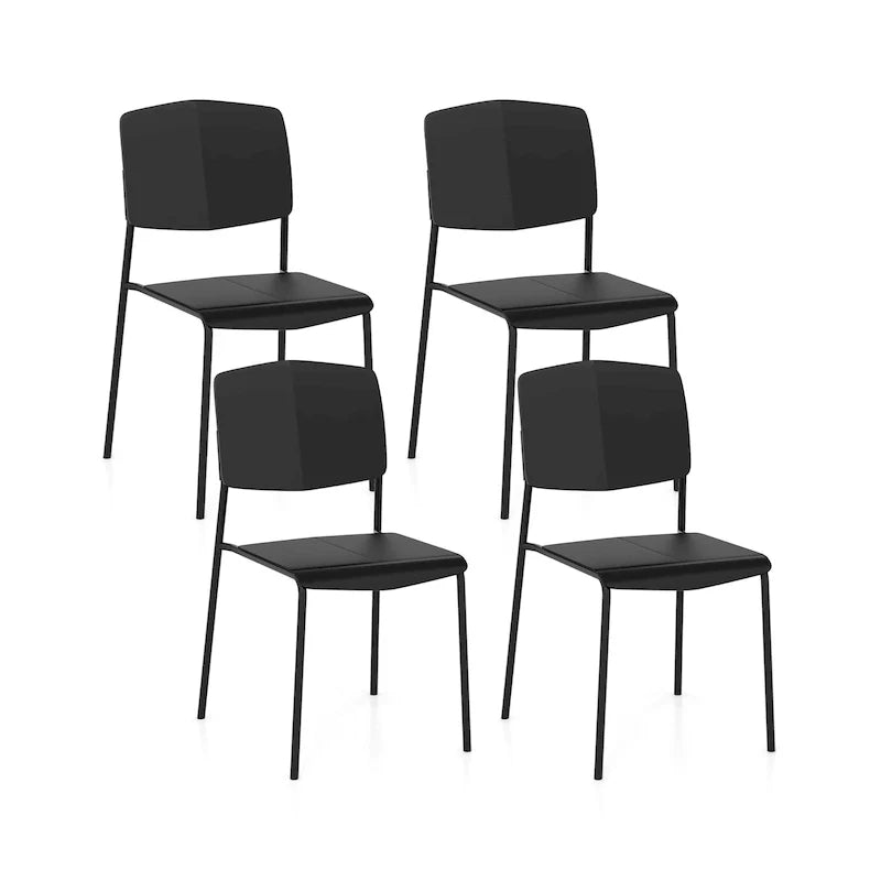 Set of 4 Stackable Dining Chairs with Ergonomic Backrest and Spacious Seat by Gymax 21
