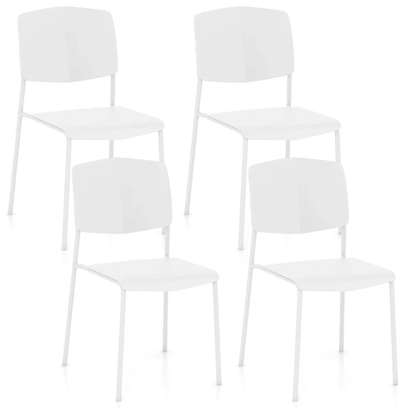 Set of 4 Stackable Dining Chairs with Ergonomic Backrest and Spacious Seat by Gymax 1