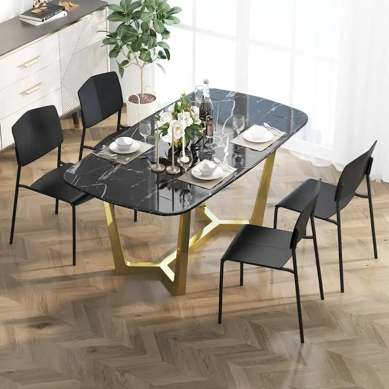 Set of 4 Stackable Dining Chairs with Ergonomic Backrest and Spacious Seat by Gymax 3