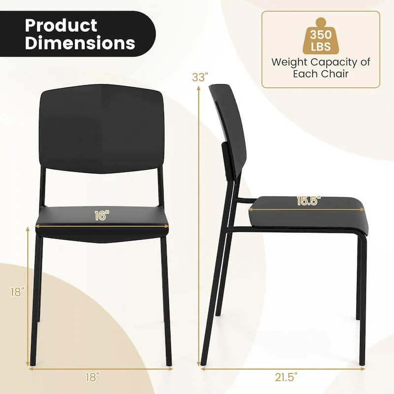 Set of 4 Stackable Dining Chairs with Ergonomic Backrest and Spacious Seat by Gymax 4