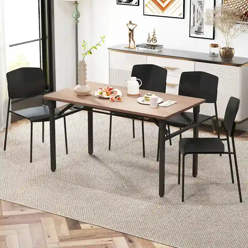 Set of 4 Stackable Dining Chairs with Ergonomic Backrest and Spacious Seat by Gymax 5