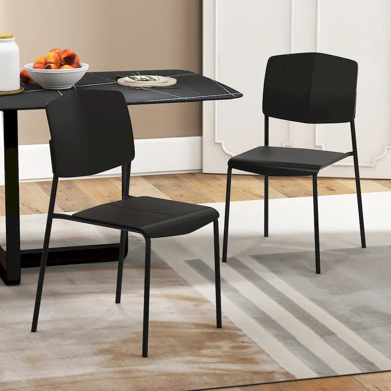 Set of 4 Stackable Dining Chairs with Ergonomic Backrest and Spacious Seat by Gymax 6