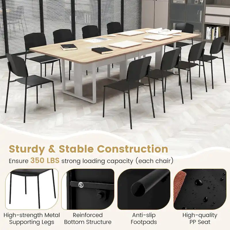 Set of 4 Stackable Dining Chairs with Ergonomic Backrest and Spacious Seat by Gymax 7