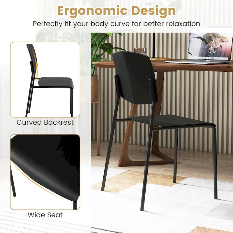 Set of 4 Stackable Dining Chairs with Ergonomic Backrest and Spacious Seat by Gymax 8