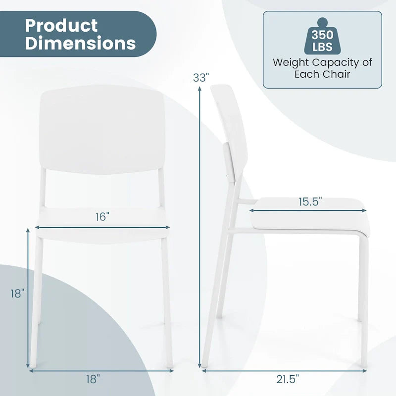 Set of 4 Stackable Dining Chairs with Ergonomic Backrest and Spacious Seat by Gymax 12