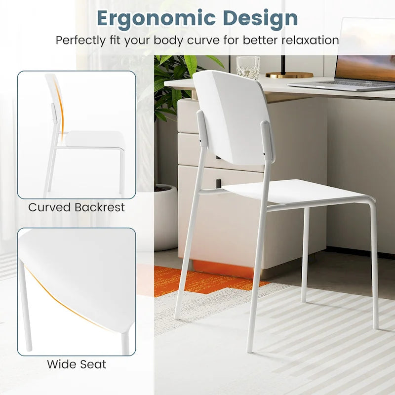 Set of 4 Stackable Dining Chairs with Ergonomic Backrest and Spacious Seat by Gymax 17