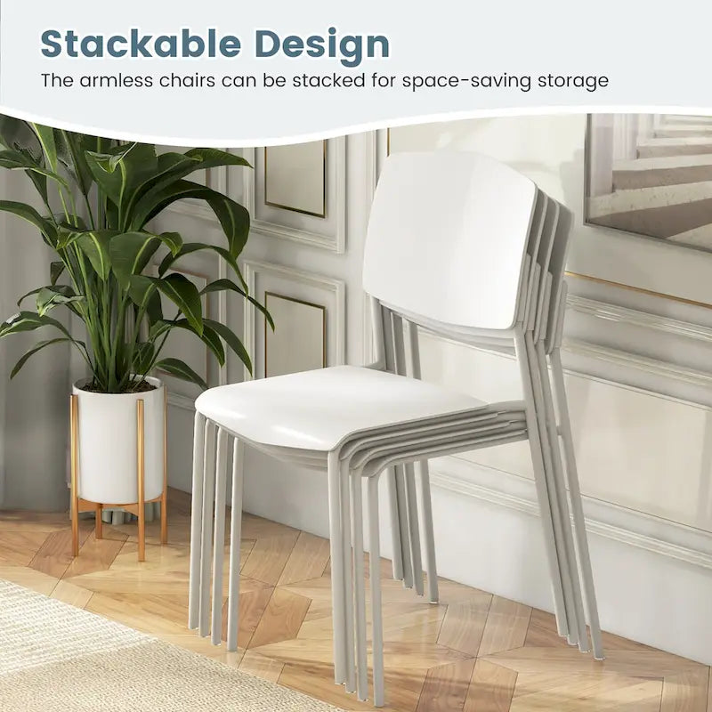 Set of 4 Stackable Dining Chairs with Ergonomic Backrest and Spacious Seat by Gymax 18