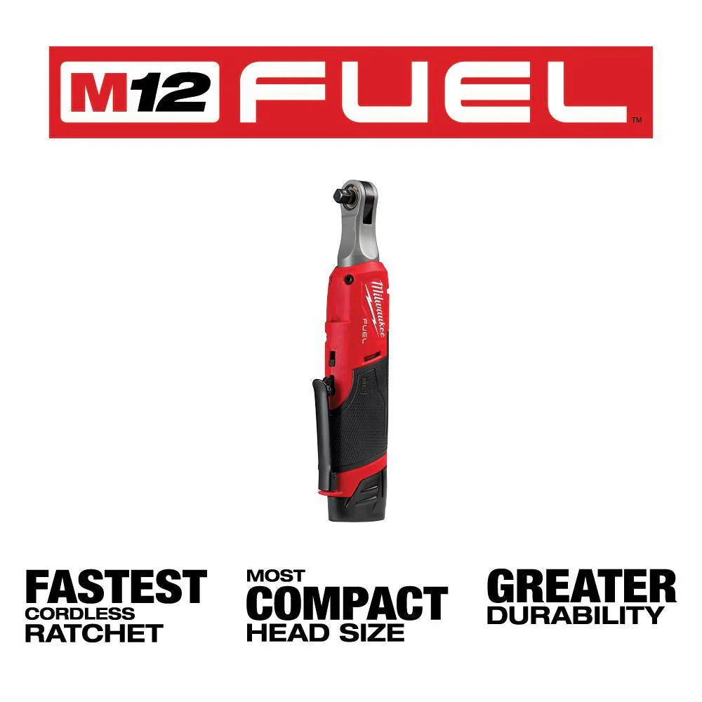 2567-22 M12 FUEL 12V Lithium-Ion Brushless Cordless High Speed 3/8 in. Ratchet Kit w/(2) Batteries, Charger and Bag 11