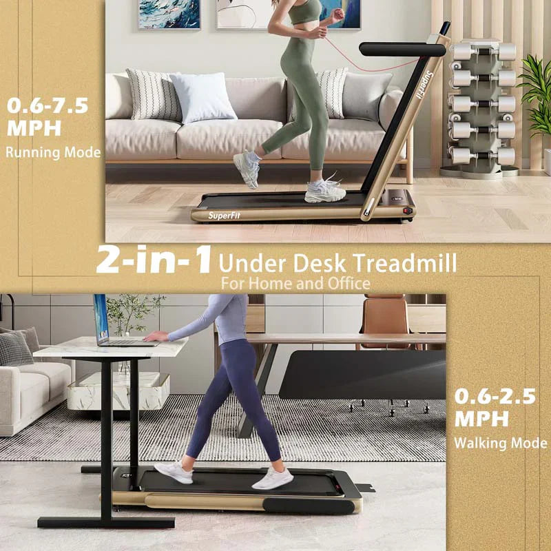 2.5HP 2-in-1 Folding Under Desk Treadmill with Speaker APP Remote Control, Portable Walking Jogging Machine for Home Gym Office 33