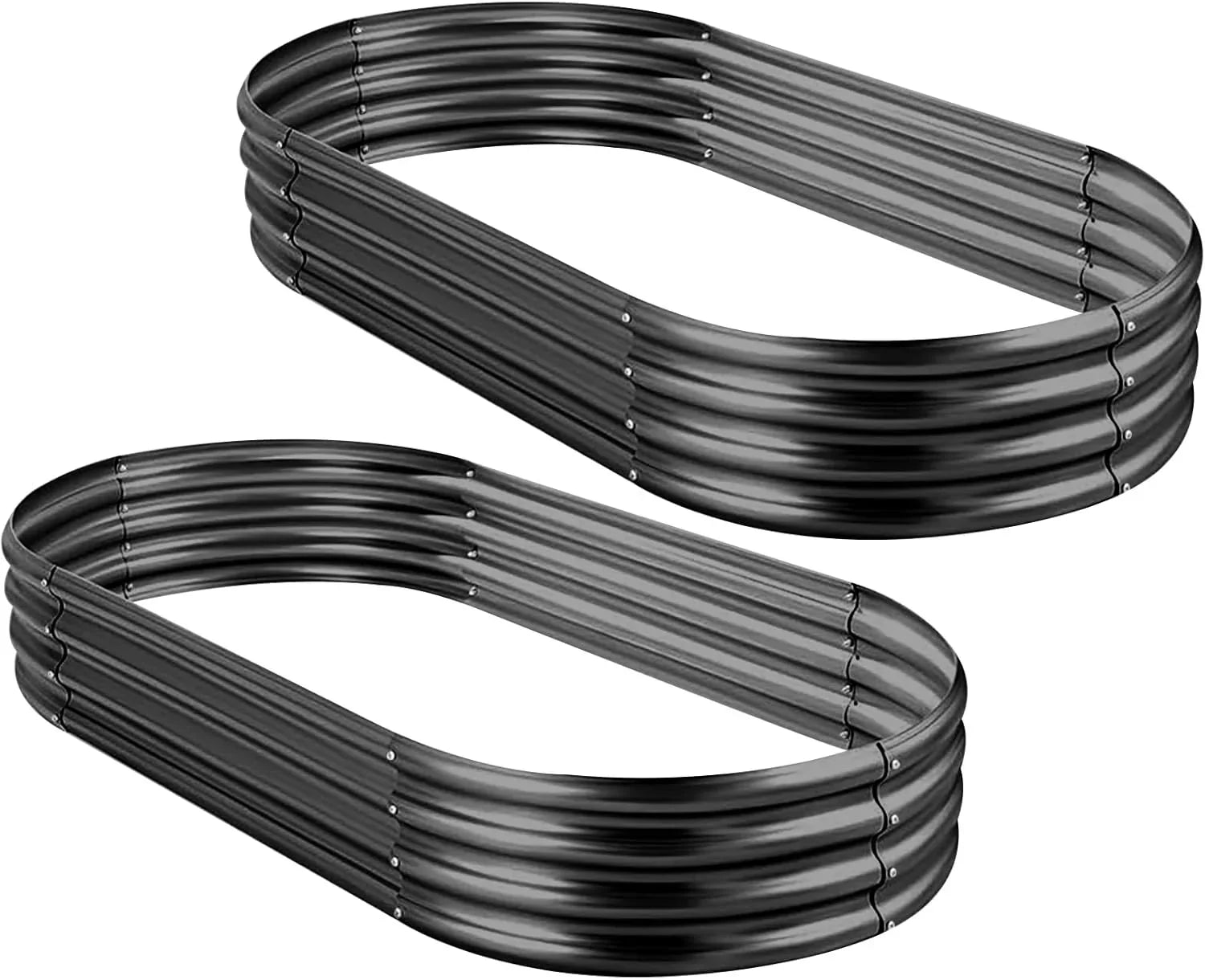 2Pcs Galvanized Raised Garden Bed Kit, 10×4×1ft Galvanized Planter Raised Garden Boxes Outdoor, Oval Large Metal Raised Garden Beds for Vegetables………… 3